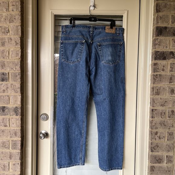 Signature Levi Strauss Men's Size W40 L32 Straight Blue Denim Jean - Picture 2 of 6